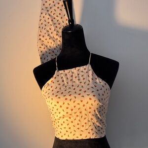 (Friend Pack) Watermelon Print Cream Crop Top